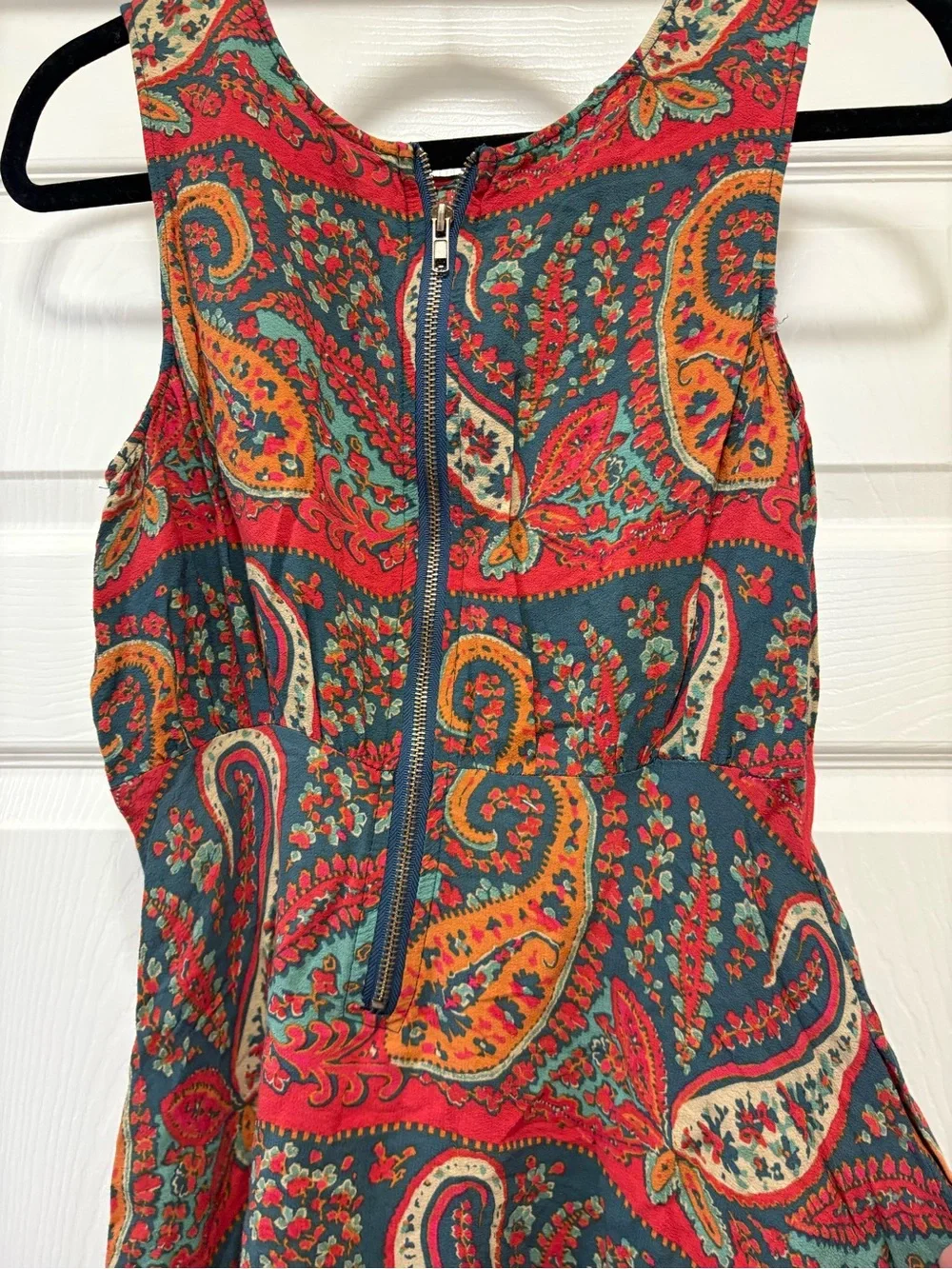Free People Dancing Pretty Paisley A Line tank dress Sz 4